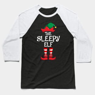Sleepy Elf Matching Family Christmas Baseball T-Shirt